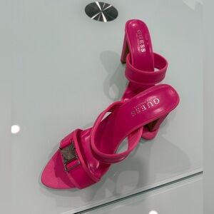 NEW Guess Pink Barbiecore Slip On Heels Size 7.5 NWOT